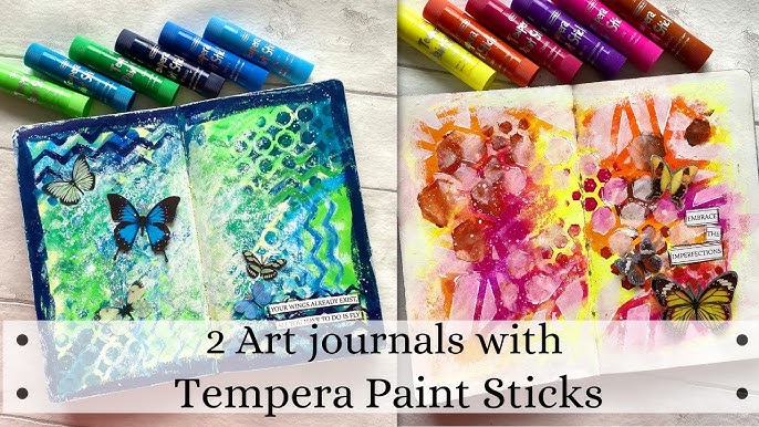 How to Use Crayola Paint Sticks for Mixed Media Background #mixedmedia # crayola #paintsticks 