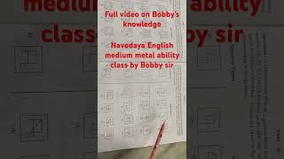 Navodaya English medium metal ability class by Bobby sir bobby class mathtrick bobbysir