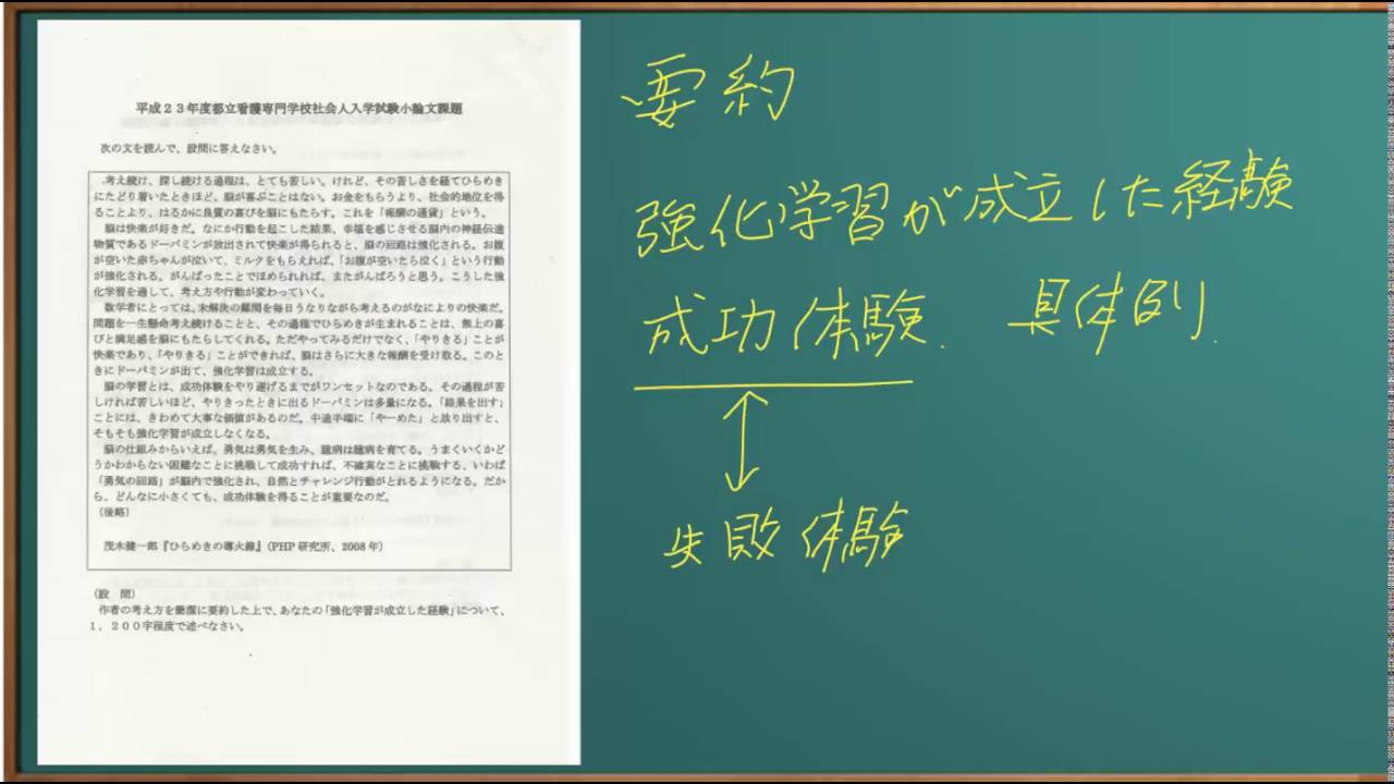 都立看護社会人入試 小論文と自薦書のポイント 看護予備校アインス