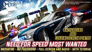 Need For Speed Most Wanted Background and Loading Screen Intro Mobile Legends