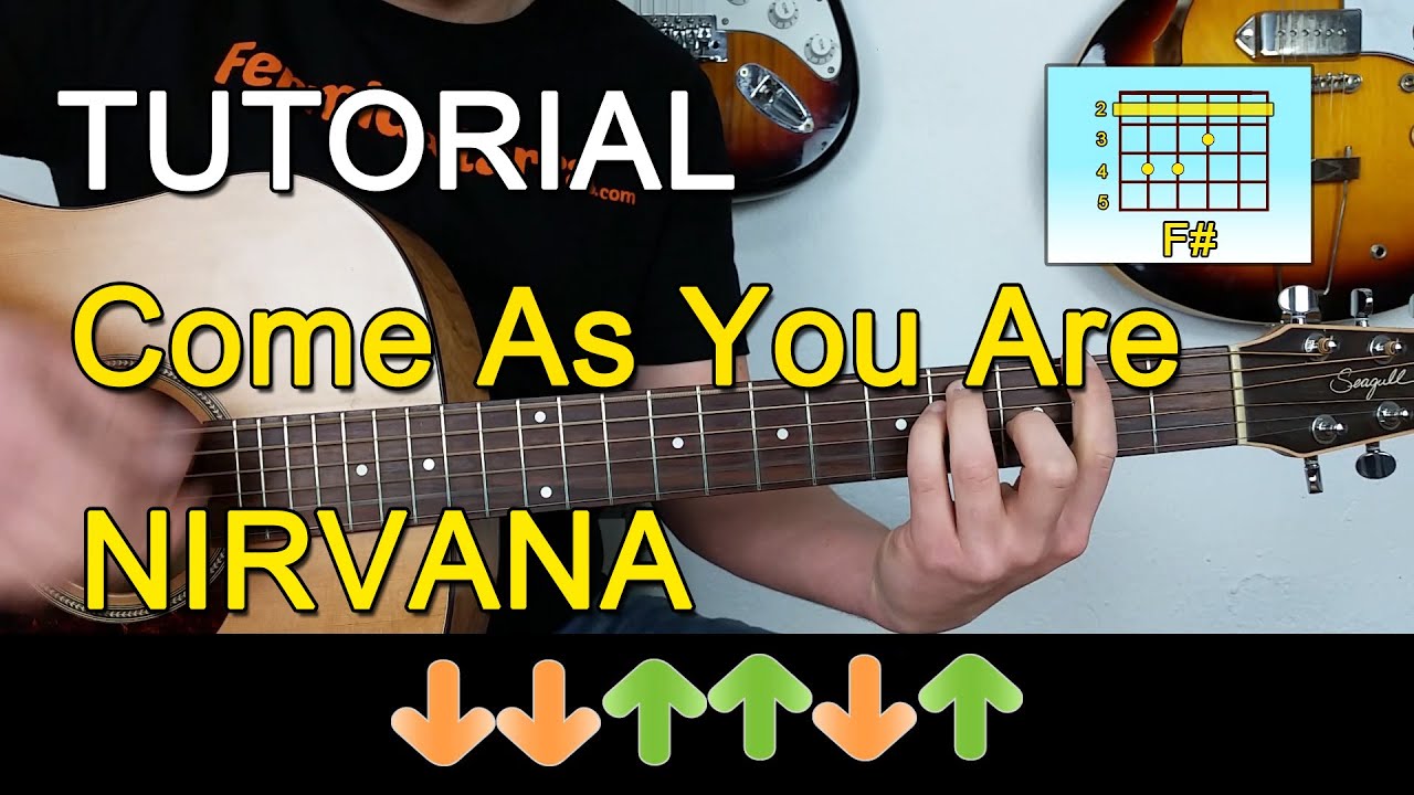 Como Tocar COME AS YOU ARE de NIRVANA en Guitarra Acústica - TUTORIAL -  FermiGuitarra