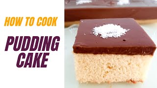 Chocolate pudding with cake | Vanilla cake recipe | Chocolate cake | pudding dessert