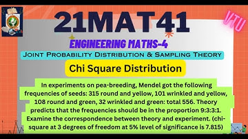 Chi-Square Test: Pea-Breeding Experiment ,Problem 2| 21MAT41-JOINT Probability& Sampling theory#vtu