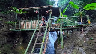Full Video: Start to Finish 30 Days Building a Bamboo House in the Middle of a River \\ Bushcraft
