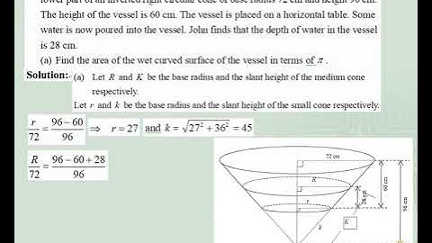 2014 HKDSE Maths Core Paper 1 Solution q14, Similar Triangles(相似三角形) Ratios (比率), Mensuration( 求積法)