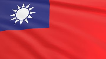 Flag of Taiwan waving in the wind - Flag animation - Motion background - 4K UHD