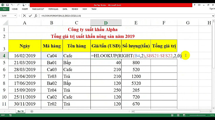 16 bài tập excel có đáp án kế toán