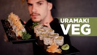 URAMAKI VEGETARIANO E VEGANO (brócolis furai) | Como fazer Sushi