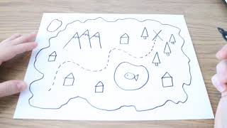 Drawing a treasure map for young learner