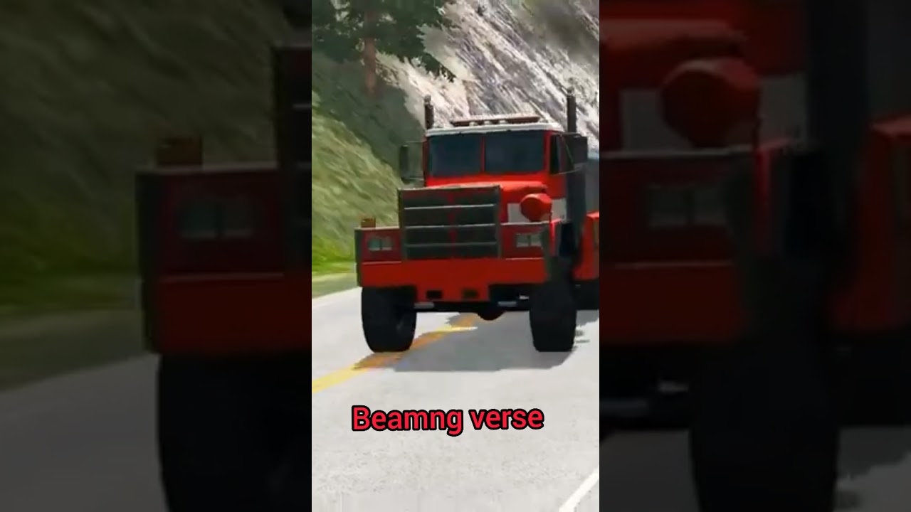 cybertruck Vs wooden road truck fall on wooden bridge BeamNG Drive #shorts #shortsvideo
