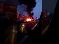 Voiture en feu sur la francilienne