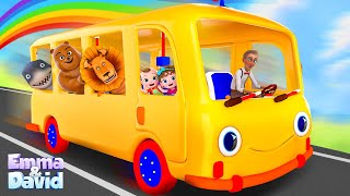 Animals Take The Bus | Wheels On The Bus + More Nursery Rhymes & Kids Songs