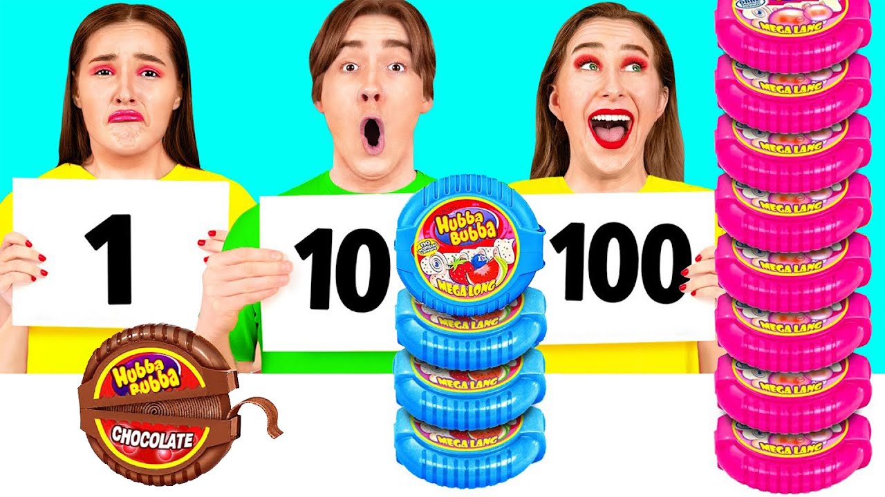 100 Lapisan Cabaran Makanan | Rahsia Mudah Hacks dan Alat Hahanom Top Challenges