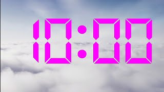 10 minutes countdown timer digital clock sky cloud