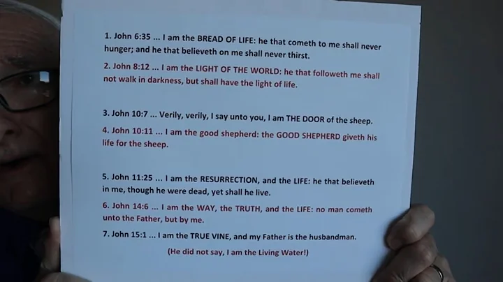 JOHN'S GOSPEL ... OUR LORD'S GREAT "I AM" STATEMEN...