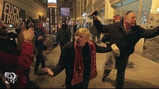 Trump supporter Snaps on Protesters night before inauguration "THIS IS MY AMERICA"