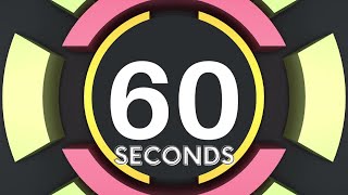 60 Second - 1 MINUTE Countdown Timer - Intense Timer With Upbeat Video Game Music