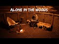 3 Days Alone In The Woods - Solo Woodland Camping with my Dog - Shelter Furniture & Cooking A Feast