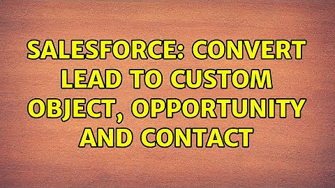 Salesforce: Convert Lead to Custom Object, Opportunity and Contact