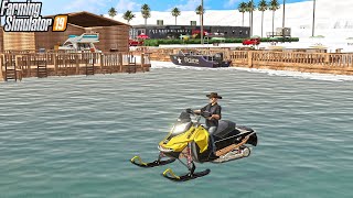 SNOWMOBILE WATER SKIPPING | SEAJAY BOATS LAKE | SKI DOO 800rr | FARMING SIMULATOR 2019