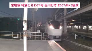 常磐線 特急ときわ74号 品川行き E657系K5編成 2023.12.10