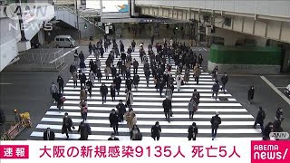 大阪の新規感染9135人　死亡5人(2022年1月30日)