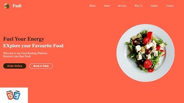 How to create Food ordering/booking website template Using html css