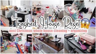 ✨TRASHED HOUSE CLEAN WITH ME \/\/ Whole House Clean + Organize \/\/ Cleaning Motivation