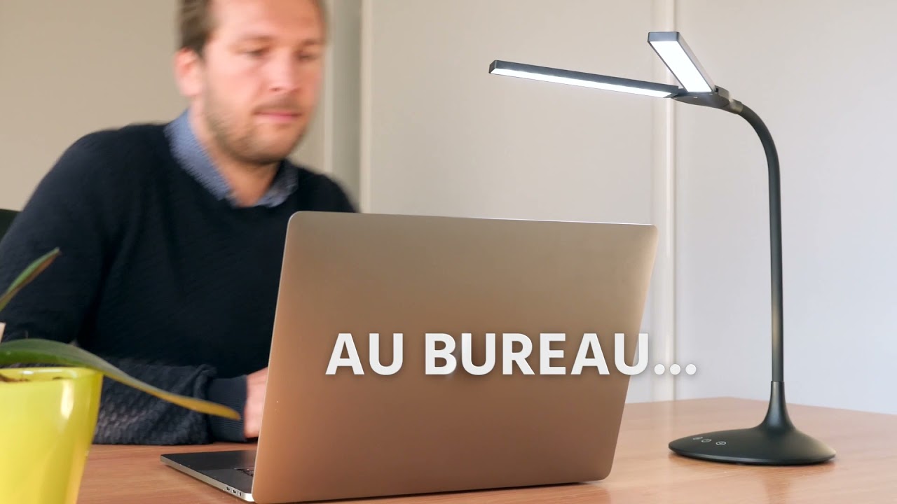 WE - lampe de bureau sans fil - rechargeable - écran LCD - blanc