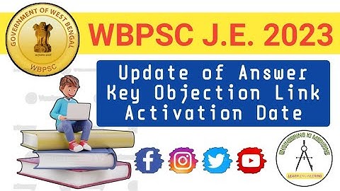 Update of Answer Key Objection Portal/Link Activation II WBPSC JE 2023