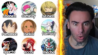 Every Anime Genre Explained in 12 Minutes (REACTION)