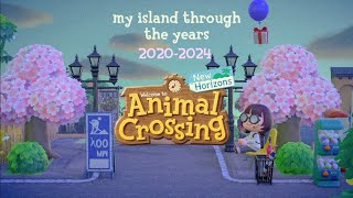 my animal crossing new horizons island over the span of 4 years (acnh 20202024)  ⋆ ˚⋆୨୧˚
