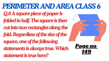 A square piece of paper is folded in half. The square is then cut into two rectangles along the fold