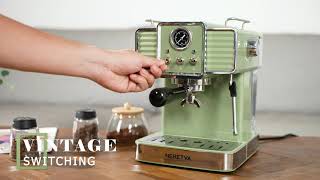 Neretva 20 Bar Espresso Coffee Machine with Steam Wand for Latte Espresso and Cappuccino - Mint Green