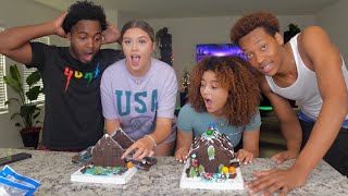 COUPLES GINGERBREAD HOUSE CHALLENGE | VLOGMAS DAY 8!!