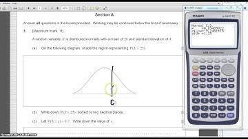 IB Maths Standard, normal distribution CASIO 9860 calculator