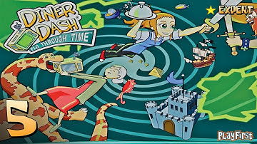 Diner Dash: Flo Through Time (PC) - Walkthrough Part 5 - All Knight Diner, Level 1 to 5