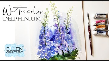 Loose Watercolor Delphinium for Beginners/ Step by Step Tutorial