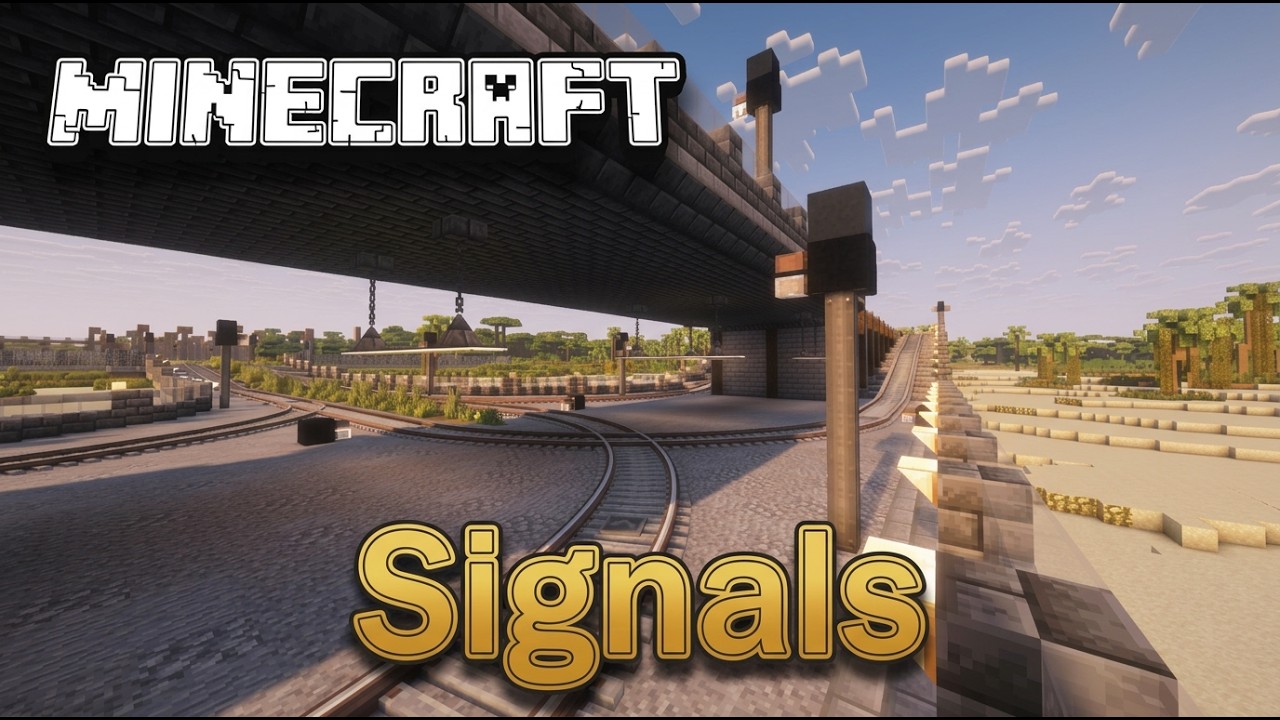 I build signals on my Minecraft Create layout so that I can operate several trains simultaneously.