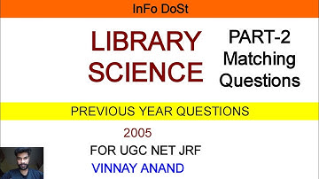 Library Science// Previous year questions// FOR UGC NET JRF//2005// Part-2// BY VINNAY ANAND