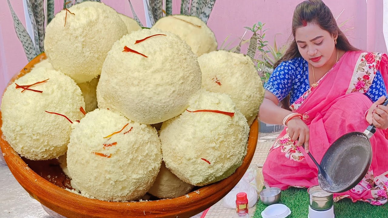 দুধ বা ছানা ছাড়াই যে এত সুন্দর প্রাণহারা কাচাগোল্লা বানানো যায় না দেখলে অবিশ্বাস || misti recipe