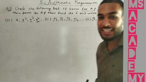 |Ex5.1 Arithmetic progression Q.3 Sol|first term|Common difference|Class-10 MATH By Hemraj kumawat |