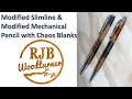 Modified Slimline and Modified Mechanical Pencil Set Made with a CHAOS Blank