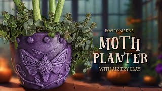 DIY Enchanted Fairycore Moth Planter with Air Dry Clay