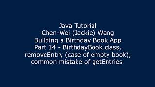 Java Tutorial Birthday Book App 14