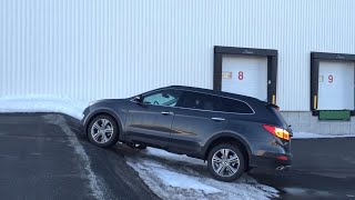 Hyundai Santa Fe XL AWD diagonal test with ice and snow ( 2013 - 2018 )