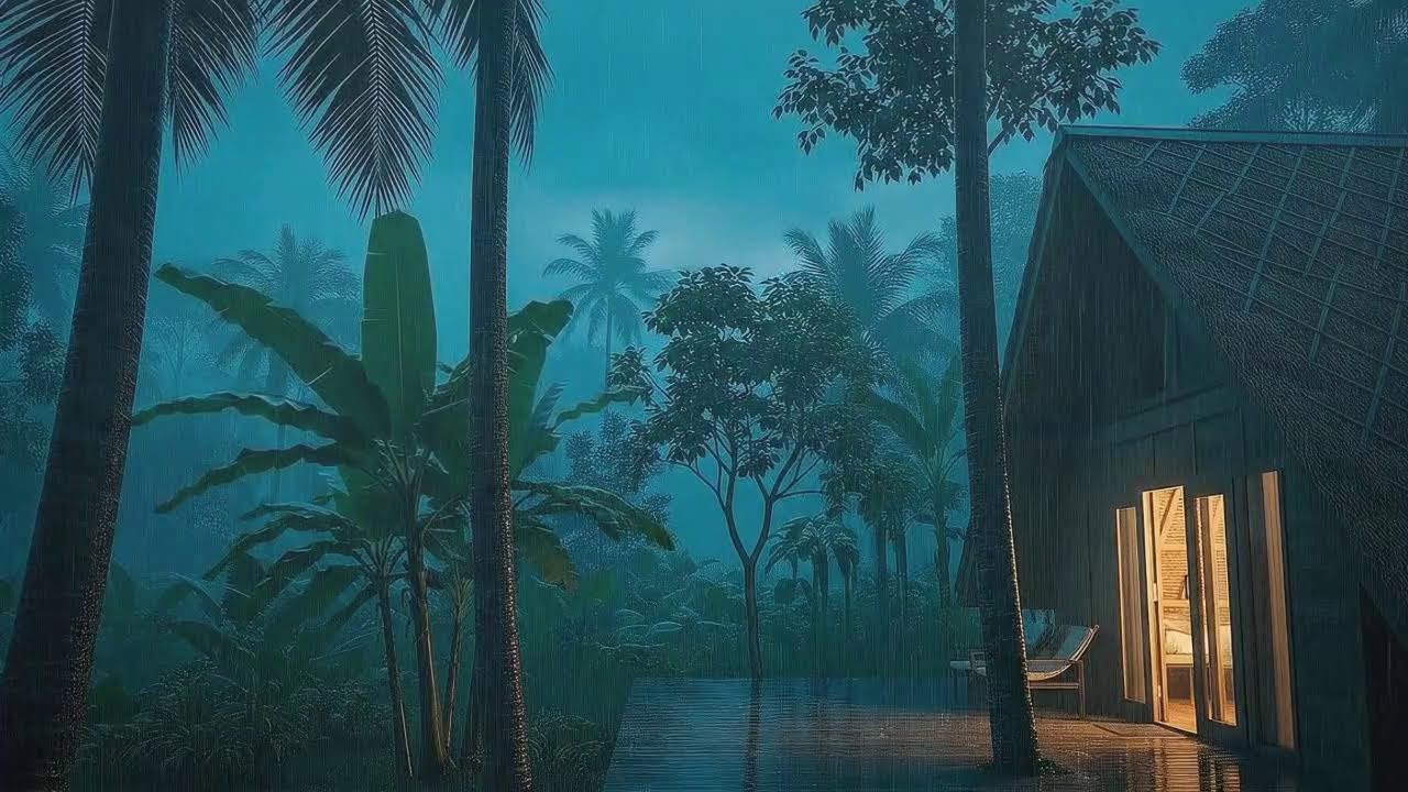 Cabin Rain Night with Quiet Thunder Pulses for Rapid Insomnia Relief 🌧️