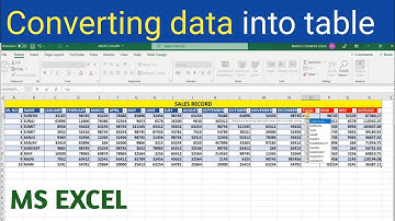 Convert data into the table in MS Excel | Learn Microsoft Excel | MS Excel for Engineers.
