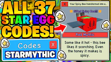 ALL 37 FREE STAR BEE EGG CODES IN ROBLOX BEE SWARM SIMULATOR