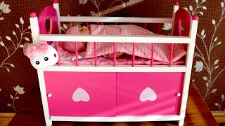 Baby Annabell got a Dimples pink Cot Bed with storage and Dolls! Grace the little girl sends Baby Annabell Baby Born La Newborn 